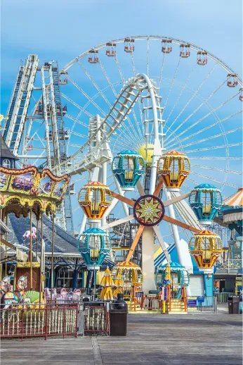 Carrousels in het pretpark