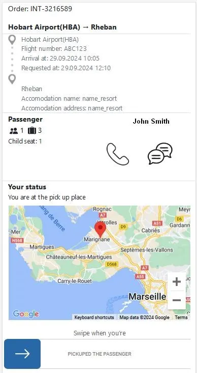 Realtime auto met interface voor het volgen van bestuurders