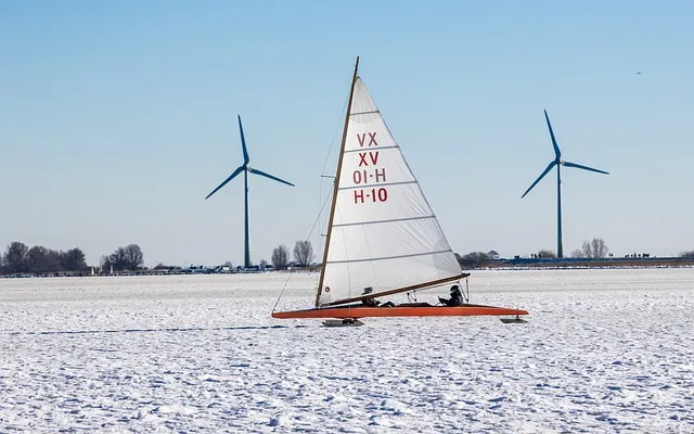 Winteractiviteit ijszeilen